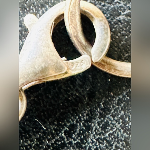 Elegant Iridescent pearl Shell Necklace w/Smokey topaz & gold beads .925 claps - Picture 8 of 9